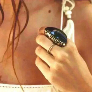 Zara Animal Print Oval Maxi Ring